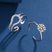 Bagues empilables en argent sterling S925 avec moissanite pour femme, bijoux de luxe pour mariage, fiançailles, fête, cadeau