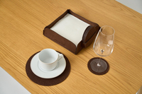Ensemble de sous-verres pour tasses à thé en tissu feutre personnalisé Absorption d'eau Tampons antidérapants pour tasses en feutre Tapis de table Napperons pour table à manger