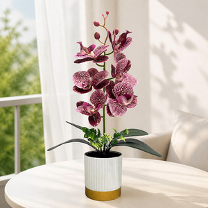 Plante d'orchidée Phalaenopsis artificielle avec pot, 43 pouces de haut, pour la décoration de la maison, du bureau ou du bureau à domicile - Product Image 3