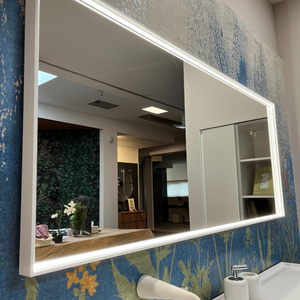 <span class=keywords><strong>Specchio</strong></span> LED Rettangolare Moderno per <span class=keywords><strong>Bagno</strong></span> con Cornice Sottile Bianca, Striscia Luminosa Integrata su Quattro Lati, Illuminazione Uniforme Senza Ombre - Product Image 2