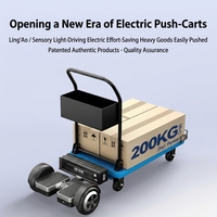 Chariot à main électrique pliable homologué CE FCC, capacité 200 kg, pour le stockage d'outils, chariot de plateforme d'entrepôt, économie de travail