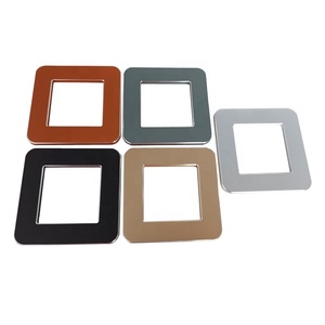 Interruptor táctil eléctrico suave de aluminio anodizado cepillado Marco Interruptor y enchufe de pared de luz de metal - Product Image 1