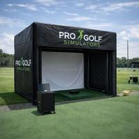Moniteur de lancement de simulateur de golf extérieur intérieur Portable frapper la baie simulateur de golf écran d'impact tente de boîtier de golf gonflable