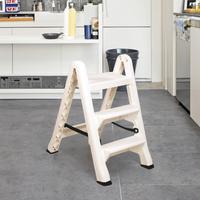 Chaise de loisir multifonctionnelle en plastique, pliante, à deux marches, facile à ranger, escabeau en plastique pour meubles de maison