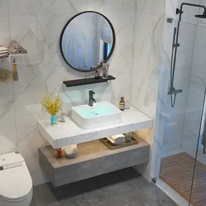 Mobilier de salle de bain mural nordique, combinaison de meubles de salle de bain, Simple et moderne, table de lavage de luxe, lavabo de toilette