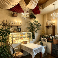 Vitrine en verre sur mesure de luxe pour café, adaptée au design intérieur de café.
