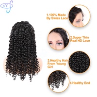 Wig Rambut Asli XYS 10-40 Inch Deep Wave 13x4 HD Lace Front, Wig Virgin Grosir untuk Wanita Kulit Hitam untuk Pesta