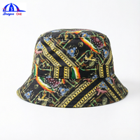 Topi Bucket Cetak Digital Kustom dengan Pola Bunga Rantai Pelangi Unisex Safari Fisherman Cap Sublimasi Kepadatan Tinggi Kasual