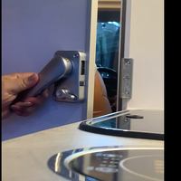 Hfy1475 — serrure à poignée de salle de bains, Chrome poli à bouton de confidentialité pour serrure de porte de toilette pour van camping-car, accessoires de caravane
