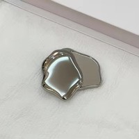 Lanson New Heart Shape Irregular Design Metal Foldable Mirror Portable Double-sided Small Mirror Promotion Gift for Modern
