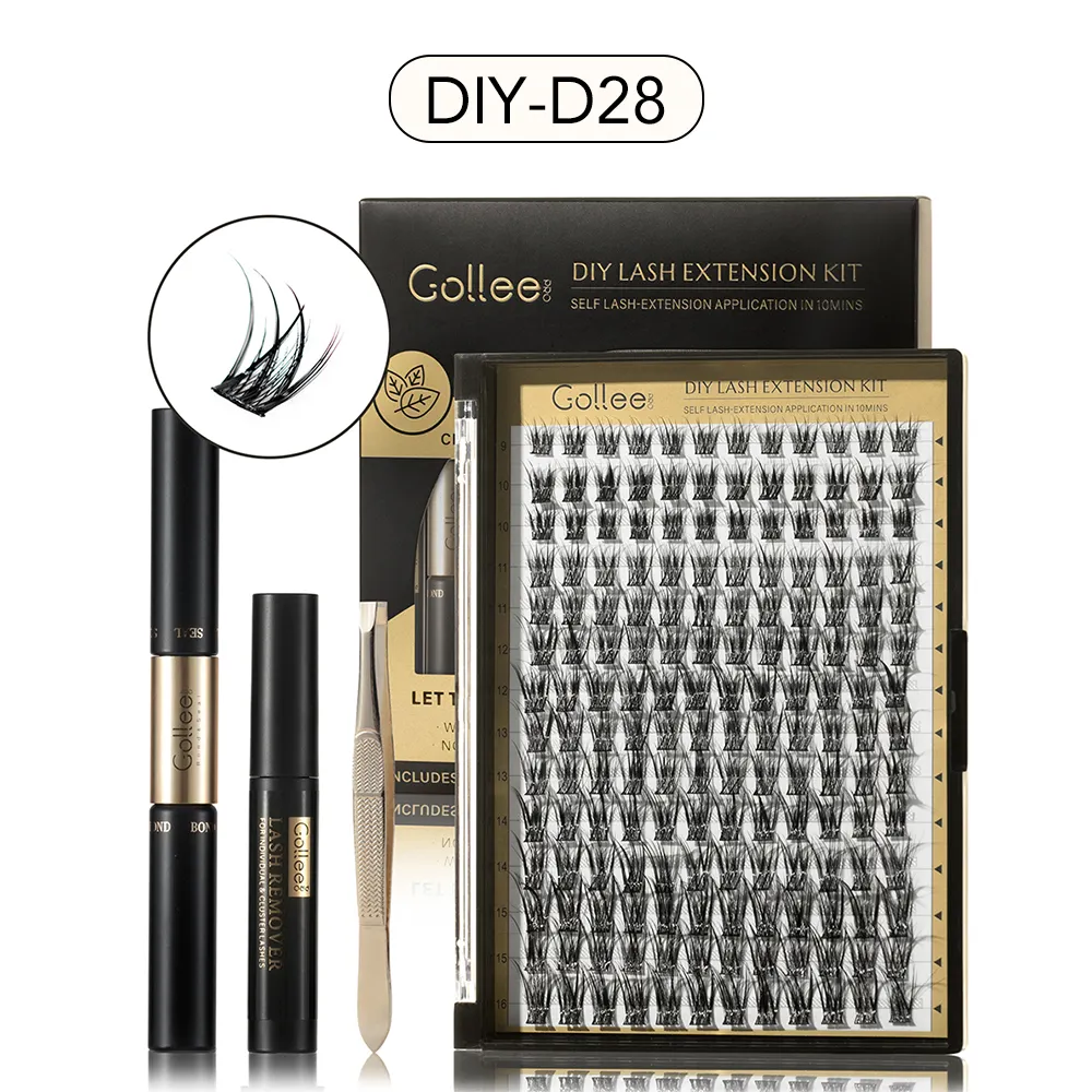 Gollee Cluster Wimpers Segment Diy Lash Extensie Kit Voorgesneden Segment Cluster Binding En Afdichting Wimpers Wimper Extensions Kit