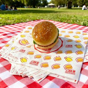 Hamburger <b>Paper</b> Sandwich <b>Paper</b> Custom Logo Greaseproof Food Grade Wax <b>Paper</b> Baking Kitchen Chicken Roll - Product Image 5