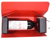   Boîte de rangement pour verres à vin imprimée à l'encre de soja, boîte à vin rigide pliable de luxe en carton avec couvercle magnétique