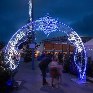 Arche de vacances éclairée personnalisée de 10 pieds de hauteur grande promenade à travers les lumières de motif de Noël - Product Image 3