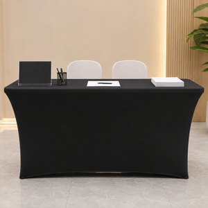 Heavy Weight Ivory 120 Inch Round Spandex <b>Waterproof</b> Eco-Friendly Customizable Stretch Fitted <b>Table</b> <b>Cover</b> for Hotel Use - Product Image 1