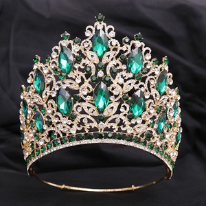 HP5223 Queen Crown Tiara Headpiece 5,5 pulgadas Aleación de alta calidad boda <span class=keywords><strong>postizo</strong></span> Rhinestone diamante para Festival de mujeres - Product Image 4