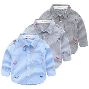Shopping en ligne en Inde, vêtements pour enfants, chemise polo pour garçons en coton à rayures imprimées, mode pêche, personnalisable - Product Image 1