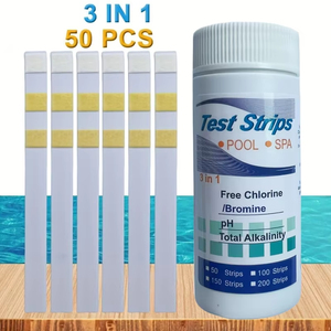 50 bandelettes de test de chlore et de pH multifonctionnelles 5 en 1 pour piscine et spa, outil de mesure de la dureté de l'eau - Product Image 4