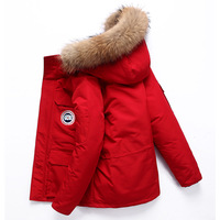 Doudoune chaude d'hiver pour couple, parka transfrontalière en duvet de canard blanc avec col en fourrure
