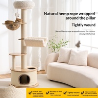 Arbre à chat en chêne massif, structure d'escalade multi-niveaux pour chats d'intérieur, tour à gratter, fournitures pour animaux de compagnie, vente en gros