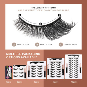 Kit de cils magnétiques longs effet œil de chat et queue de poisson, bande fine invisible, ensemble d'eye-liner liquide magnétique sans colle, ultra léger - Product Image 2