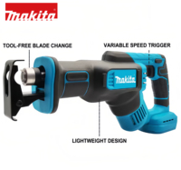 Scie sauteuse Makita 18V au lithium, scie sabre sans fil portable, outil électrique pour la taille des arbres et la coupe du bois