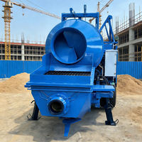 Pompe à béton mini portable durable à moteur diesel avec malaxeur à tambour pour projets de réparation routière