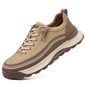 Chaussures en cuir décontractées pour hommes, talon bas, légères, pour le bureau, avec détails de couture, fabriquées à Wenzhou - Product Image 4