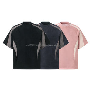 Camiseta de Verano 2026 para Hombre, Estilo Urbano Americano, Deportiva, a la Moda, con Diseño de Empalmes de Gamuza, Manga Corta - Product Image 5