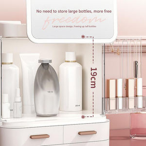 Boîtes de rangement en gros pour cosmétiques et soins de la peau, et organisateur de bijoux (colliers, bagues, montres, boucles d'oreilles) pour coiffeuse avec miroir - Product Image 5