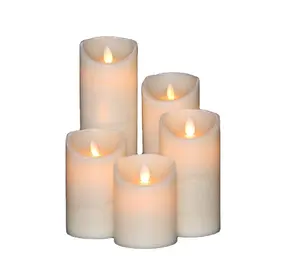 Green moving-wick Flameless LED candle with timer fake long candles