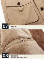 Veste pour homme M-7XL, longueur moyenne, en peluche épaisse, veste parka à plusieurs poches