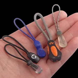 Customization Schoolbag Zipper Decorative Pendant rubber zipper puller with string Rubber Zipper Puller