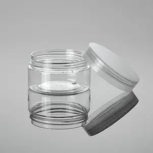 Amber Clear Body Scrub Butter Pet Jar With Lid Plastic Container 1 2 3 4 8 Oz