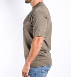 Custom Logo Short Sleeve No Pocket Double <strong>Stitching</strong> Men's Mercerised 100% Mercerized Cotton <strong>T</strong>-<strong>Shirt</strong> - Product Image 5