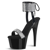 Sandales plateforme rétro gothique 7 pouces talon fin strass 17cm bout ouvert chaussures sexy fétiches pour danseuse exotique so