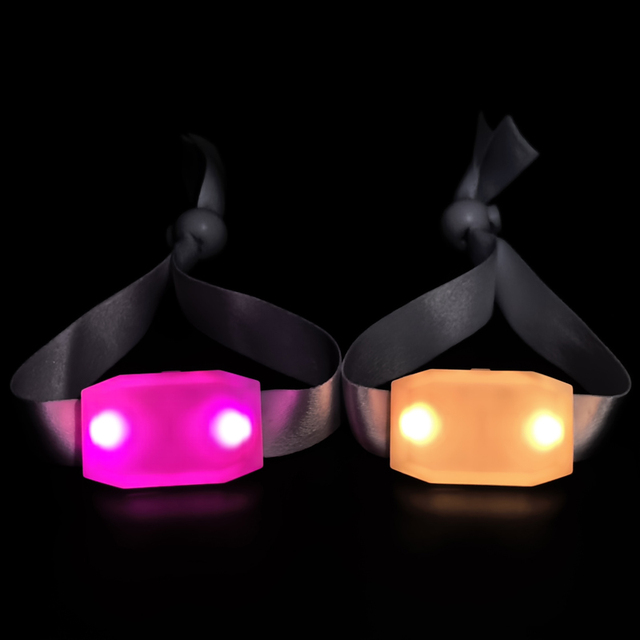 15 Colors DMX Remote Controlled LED Bracelet with Customizable Fabric Bands for Concert and Music Festival