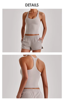Ensemble de sport 2 pièces FANCO pour femme : débardeur de gym à séchage rapide et short, personnalisable avec logo, tenue de yoga et de sport très extensible