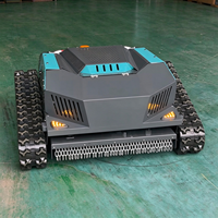 Tondeuse à chenilles télécommandée à essence 4 temps de qualité industrielle, largeur de coupe 700 mm, avec élévateur de plateau pour la tonte des pentes de vergers - Personnalisable