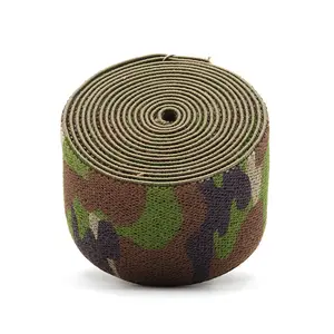 Wholesale Custom 50mm Wide Soft Durable Jacquard Nylon Webbing Camouflage Elastic Band