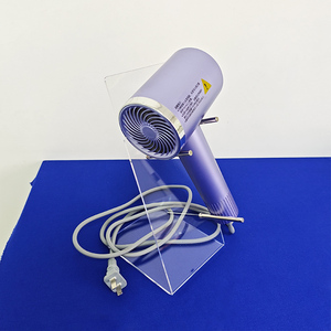 Tùy chỉnh miễn phí đứng nghiêng L hình rõ ràng Acrylic Máy sấy tóc hiển thị đứng cho nhà khách sạn sử dụng - Product Image 3