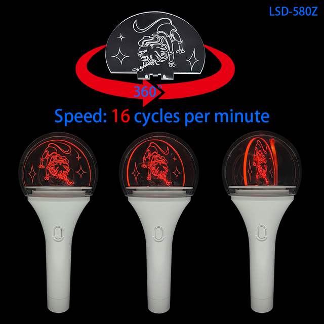 K-POP Acrylic Custom 3D Logo LED Light Stick 3D Rotation Remote Control for Concert Party Promotional Party Supplies