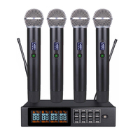 Harga Pabrik Mikrofon Nirkabel UHF 4-Kanal Frekuensi Dapat Diatur Terkunci ID Koneksi XLR Peredam Kebisingan Ringan
