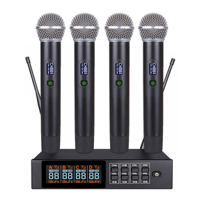 Factory Price ID Locked Adjustable Frequency 4-Channel UHF <b>Wireless</b> Microphone XLR Connection Noise Cancelling Lightweight - Product Image 2