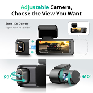 กล้องติดรถยนต์แบบปรับได้พร้อมจอสัมผัส 4K มุมมอง 360 องศา °   การบันทึกแบบวนซ้ำด้วยเลนส์เดี่ยวแบบหมุนได้ - Product Image 2