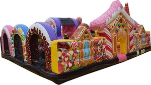 Château gonflable sur le thème du pays des bonbons avec toboggan, aire de jeux gonflable Sugar Rush, château gonflable Candyland - Product Image 3