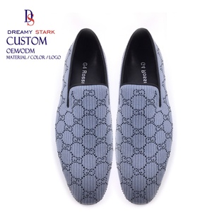 Dreamy Strark Fashion Handmade Custom Suede Loafer Four Season Fabric and <b>Beads</b> Detail for Men Casual Shoe Four Wedding Office - Product Image 3