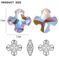 Qiao 14mm croix cristal verre pendentif délicat charmant pour bijoux à bricoler soi-même accessoires diamant décoration