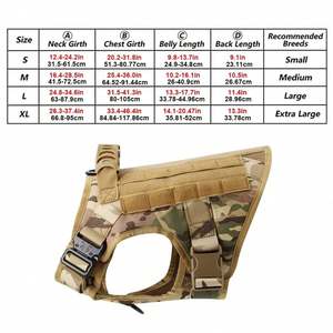 Harnais pour chien en nylon tactique imperméable de haute qualité, ensemble de 12 accessoires modulaires, système de patrouille nocturne, gilet anti-traction pour - Product Image 3