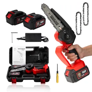 Hochwertiger 21V Bürsten motor Hand kleine Mini-Kettensäge 6 Zoll schnur lose elektrische Kettensäge mit 2 Lithium batterien